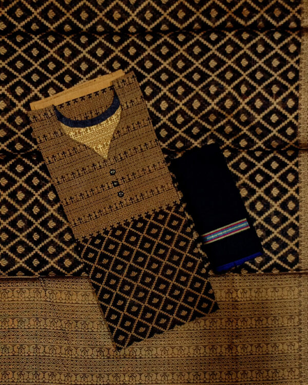 আরাধ্যা : সুতি ফরমাল থ্রি পিস (আনস্টিচ) - Image 13