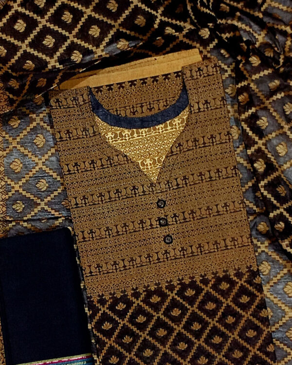আরাধ্যা : সুতি ফরমাল থ্রি পিস (আনস্টিচ) - Image 10
