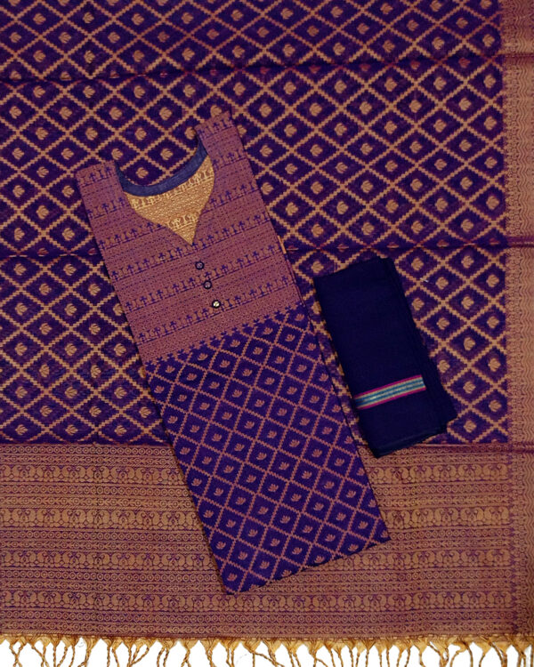 আরাধ্যা : সুতি ফরমাল থ্রি পিস (আনস্টিচ) - Image 2